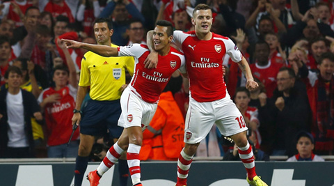 Sanchez helps 10-man Arsenal seal Champions League group stages spot
