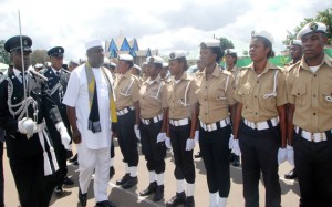 PIC. 12.GOV. ROCHAS OKOROCHA OF IMO INSPECTING  A GUARD OF HONOUR DURING   INDEPENDENCE DAY IN OWERRI ON WEDNESDAY (1/10/14). 