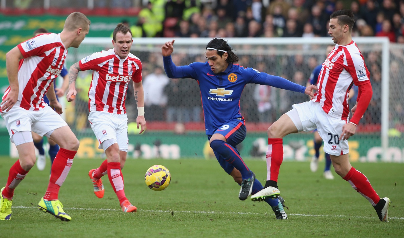Falcao goal helps Manchester United  avoid defeat at Stoke City