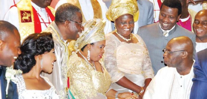 Obasanjo heralded by ovation in Jonathan's daughter's wedding