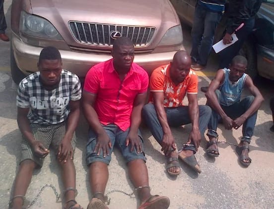 Police parade four suspects in Ikorodu bank robbery