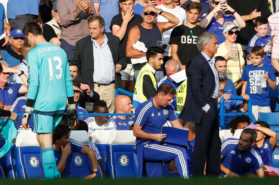 Chelsea 2-2 Swansea City:Mourinho bites tongue over Courtois red card
