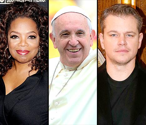 Pope Francis summons Oprah Winfrey, Matt Damon to the Vatican