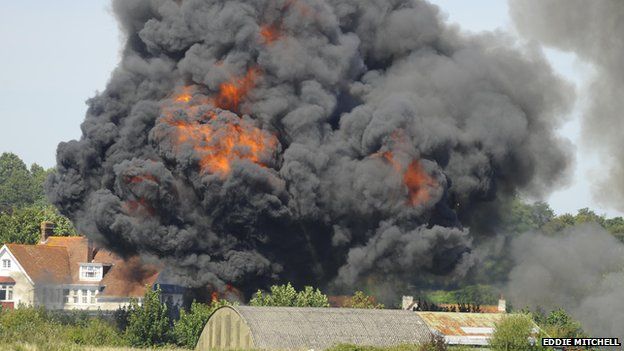 Shoreham plane crash: Seven dead after Hawker Hunter hits cars