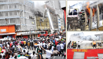 Millions lost as fire guts Lagos plaza, bank