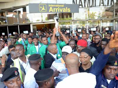 Jubilations as victorious Golden Eaglets arrive home