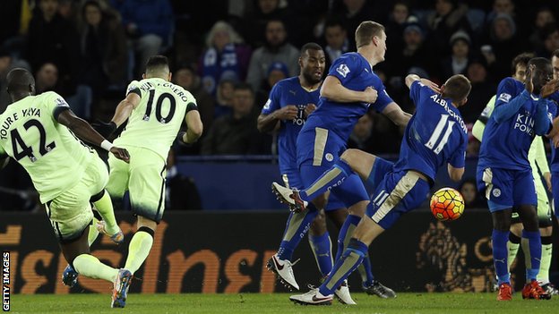 Leicester frustrates title rival Man.City