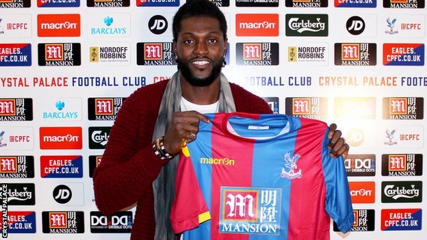 Emmanuel Adebayor: Crystal Palace sign striker on free transfer