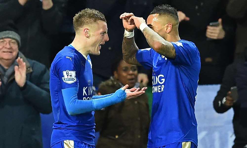 Leicester beat Liverpool 2-0 to stay three points clear at the top of the Premier League