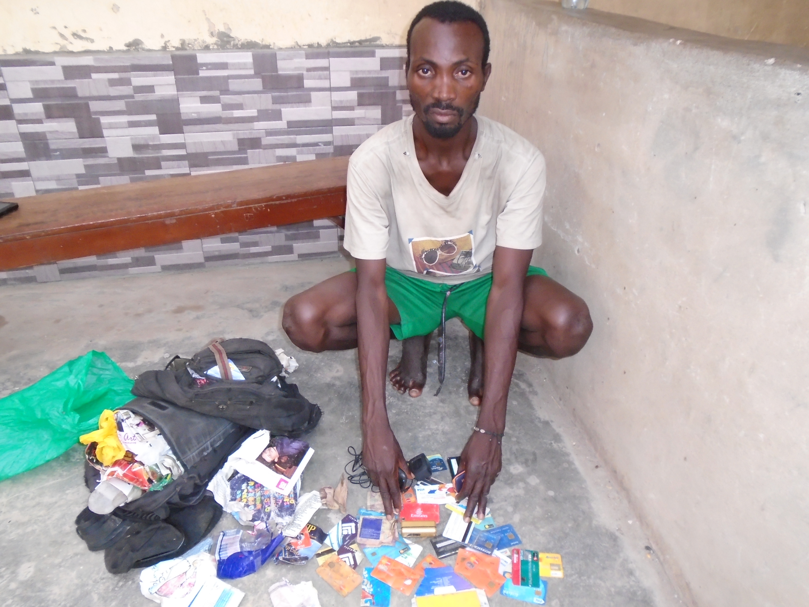 Police arrest ‘mad man’ with 22 ATM cards, phones, bank tellers in Lagos