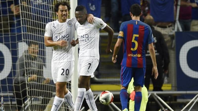 Ahmed Musa scores twice as Leicester City lose to Barcelona Barcelona 4-2