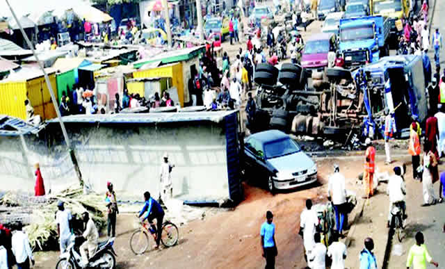 Lagos-bound train cuts trailer carrying soldiers into two in Kaduna