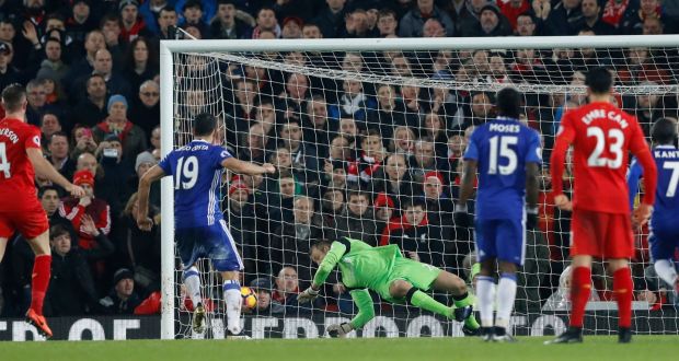 Diego Costa misses penalty but Chelsea leave Anfield with a point