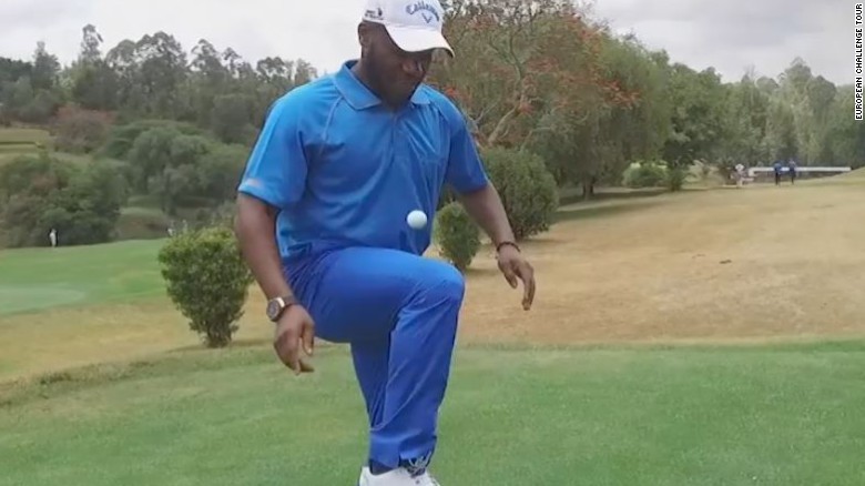 Golf ball or football, Jay-Jay Okocha's still got it