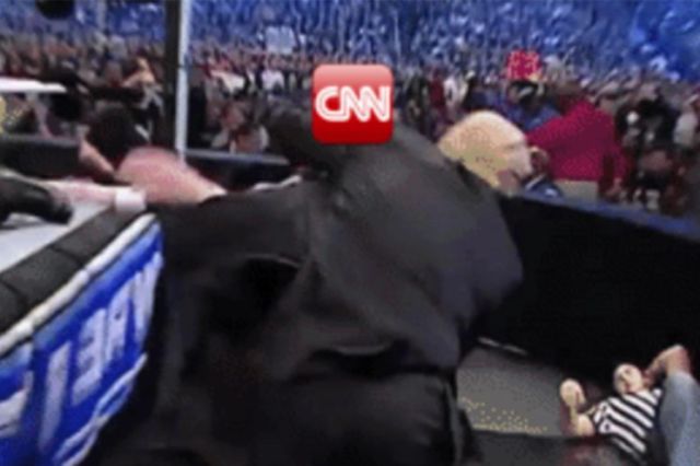 Trump tweets video of himself slamming and punching ‘CNN’