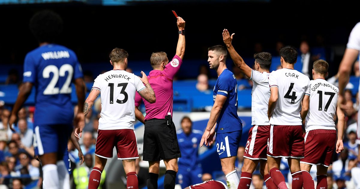 9-man Chelsea fall 2-3 to Burnley; Cahil, Fabregas see red