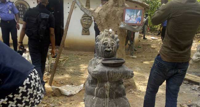 Police uncover shrine suspected to be used by criminals in Ekiti