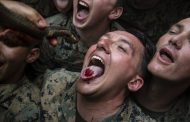 Hard training! Wild photos show US Marines munching on scorpions, washing them down with snake blood as they learn to survive in the jungle