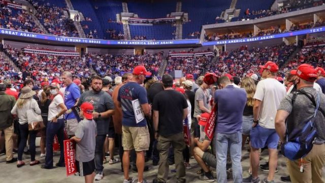 Donald Trump: Tulsa rally fails to draw expected crowds amid virus fears