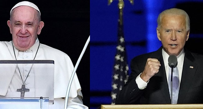 Pope Francis Congratulates Joe Biden