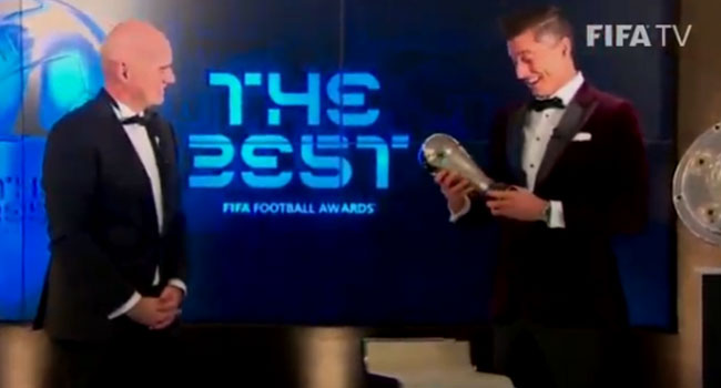 Lewandowski beats Ronaldo, Messi to Win FIFA Best Player award