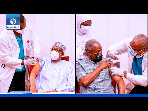 Buhari, Osinbajo receive COVID-19 vaccine jabs live