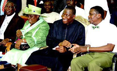 President Jonathan attends Redeemed Church's Holy Ghost Service, asks for prayers for peaceful polls