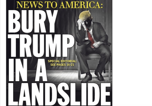 ‘Bury Trump in a Landslide’, Daily News tells Americans