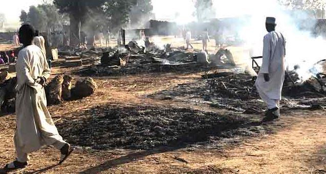 Two killed, 1,613 households razed by fire at   IDP camp in Borno