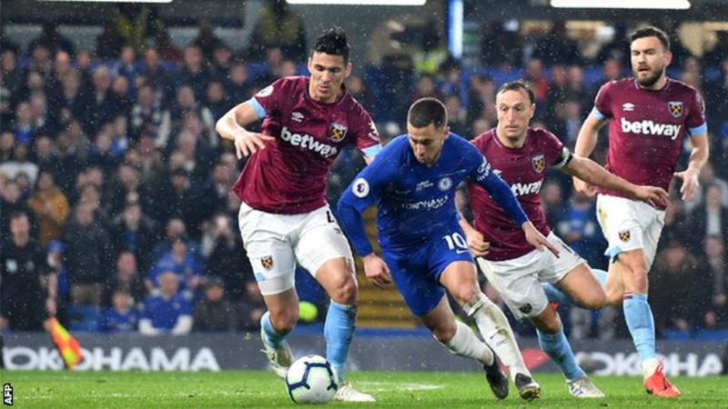 Chelsea 2-0 West Ham United: Eden Hazard double sends Blues third