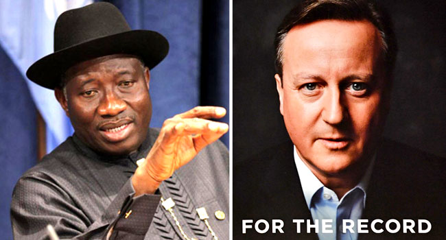 Jonathan replies ex-British PM Cameron over claims on Chibok girls abduction