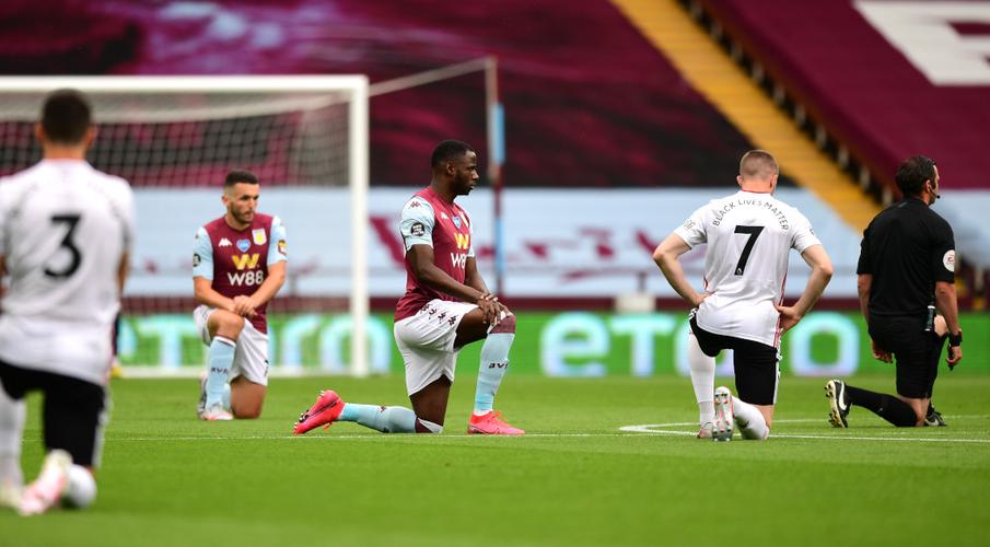 Players “take a knee’’ as English Premier League restarts