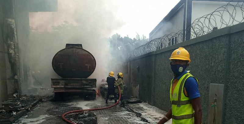 Fire outbreak at Access Bank branch in Lagos