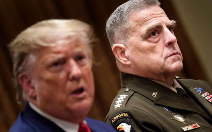 Top US general says military will not escort Donald Trump from the White House if election disputed