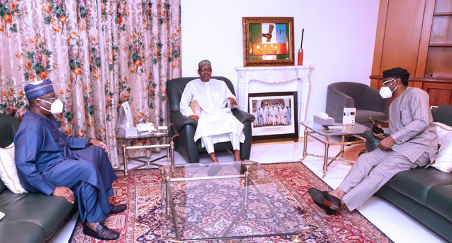 #EndSARS: Buhari meets with Lawan, Gbajabiamila at State House