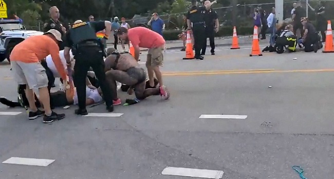 One killed as truck hits crowd at Florida pride parade