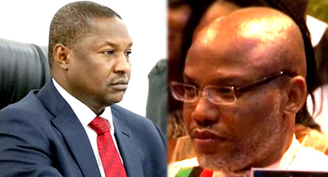 Trial of Nnamdi Kanu’s co-defendants: Court fines Malami over failure of FG’s lead counsel to show up
